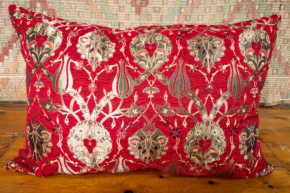 Large Red Ottoman Turkish Tulip Floor Cushion Cover 69x100cm